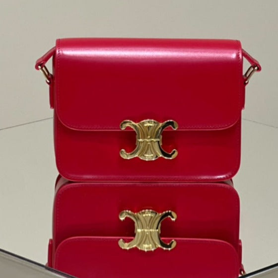 MINI CLAUDE 22 SHINY CALFSKIN CHERRY RED | Studio Nafay