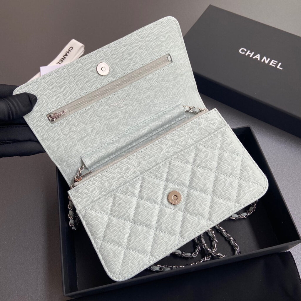 CC Woc 20cm White Grained Calfskin Silver Hardware - Product Image 2