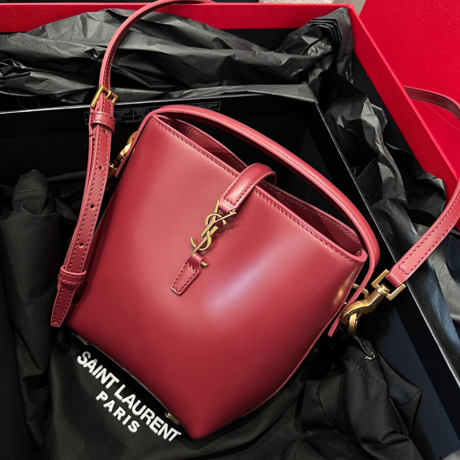 Le 37 Bucket Bag 15cm Red Gold Cowhide | Studio Nafay