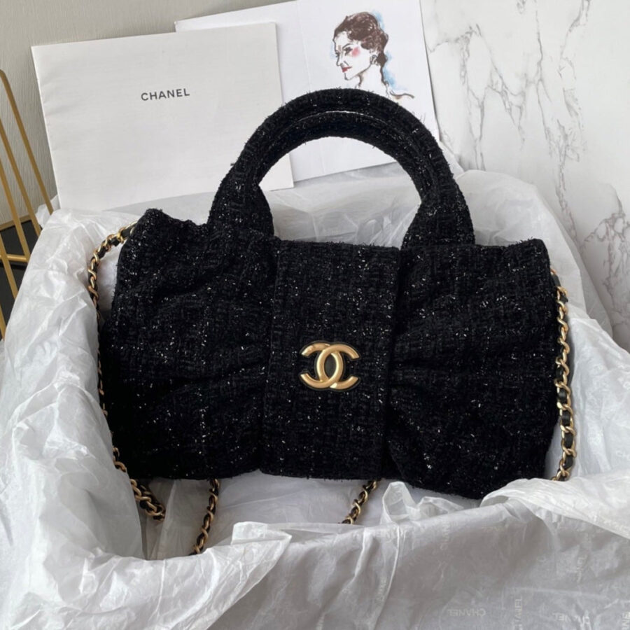 CC 25K Mini Bow Bag 26cm Black Tweed | Studio Nafay