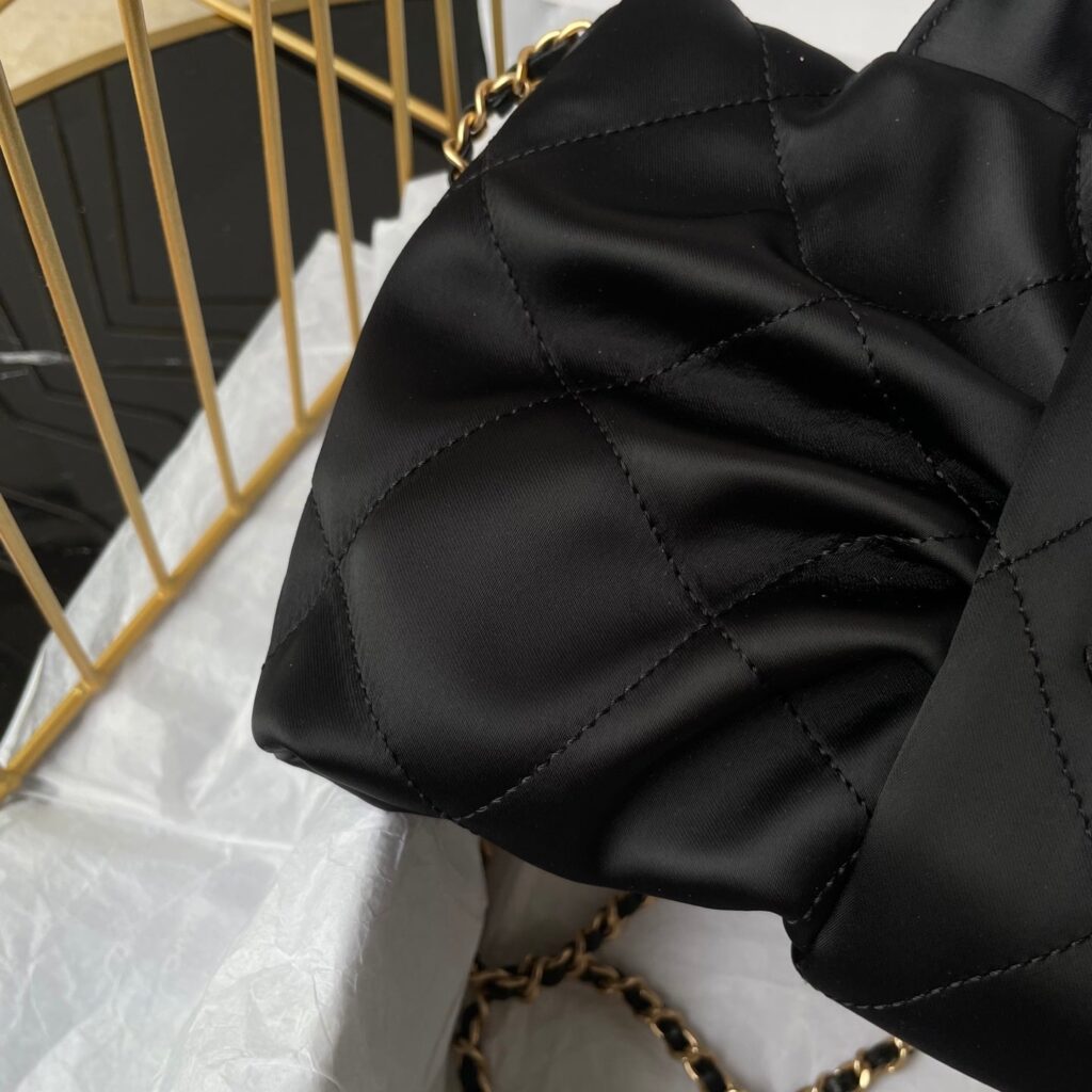 CC 25K Mini Bow Bag 26cm Black Canvas - Product Image 2