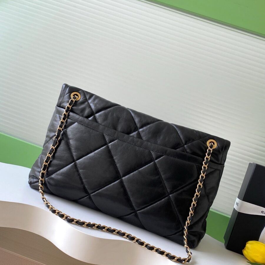 Chanel 25K Bag 45cm Black Gold Sheepskin 293990 | Studio Nafay