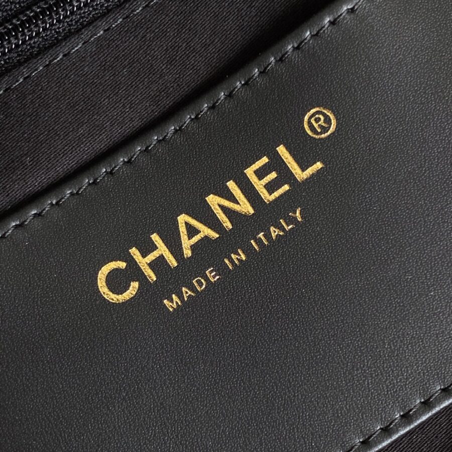 Chanel 25K Bag 38cm Black Gold Sheepskin 293989 | Studio Nafay