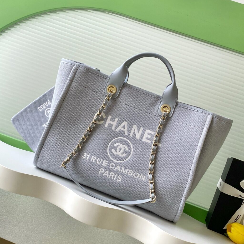 CC Deauville Tote Bag Light Gray Canvas | Studio Nafay