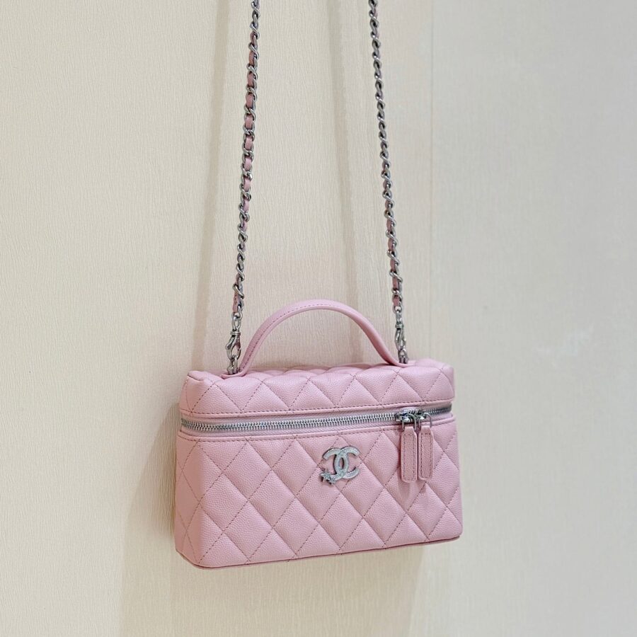Chanel Vanity Bag 19cm Pink Calfskin 343079 | Studio Nafay