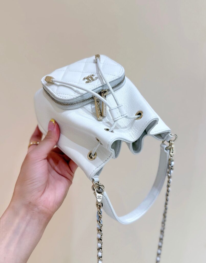 Chanel Mini Bucket Bag 15cm White Calfskin 343060 - Product Image 2