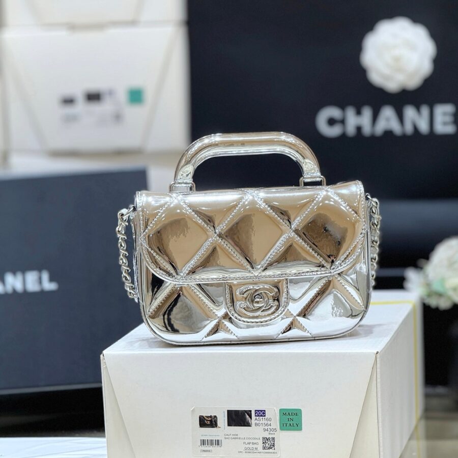 Chanel Bag Silver Shine Calfskin 345983 | Studio Nafay