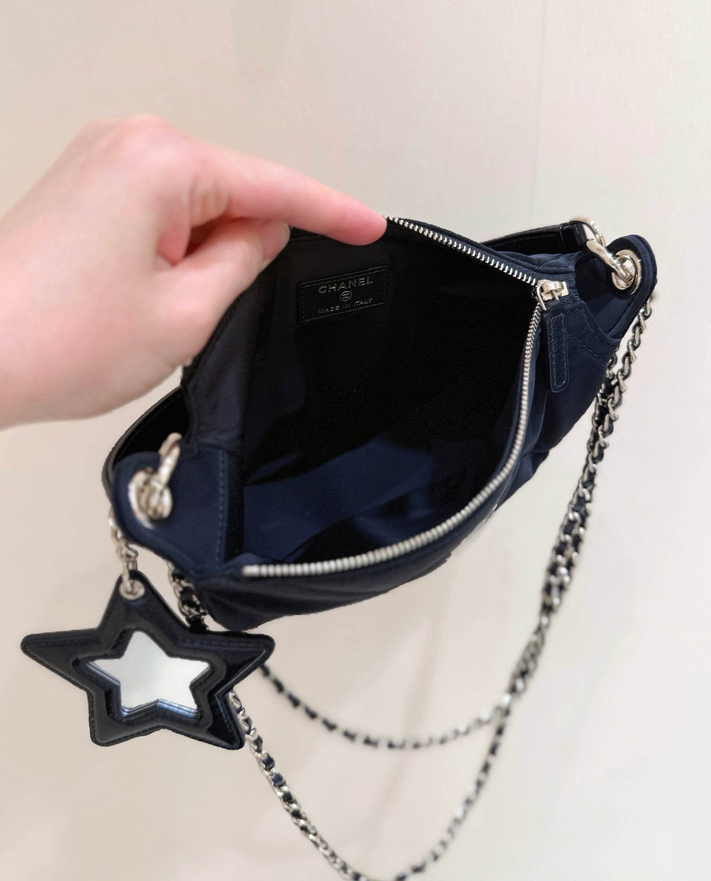 Chanel Clutch With Chain Black Gold Velvet Leather 346012
