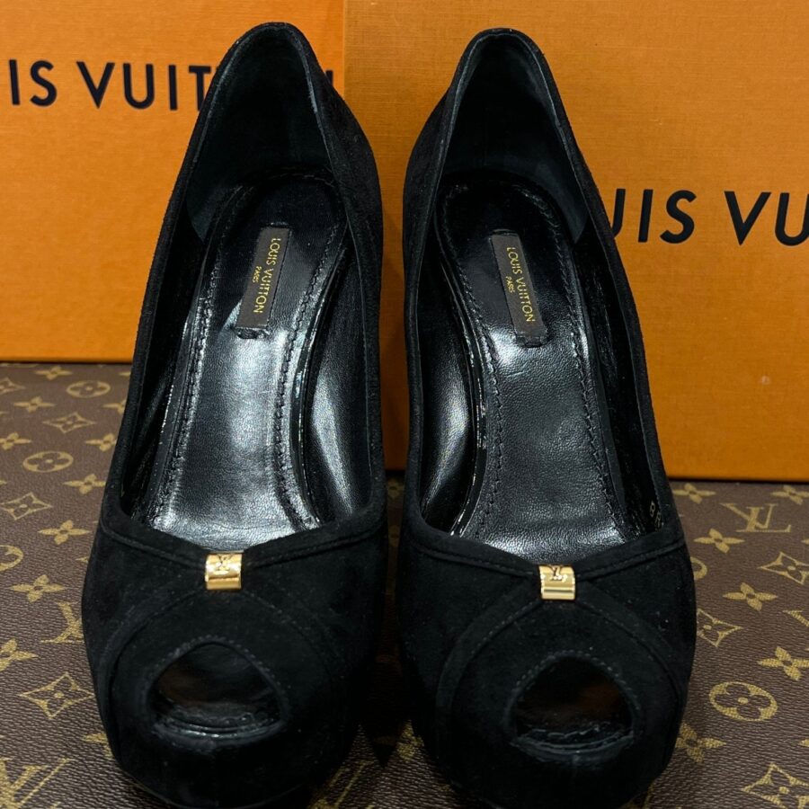 Louis Vuitton - escarpins plate-forme daim noir