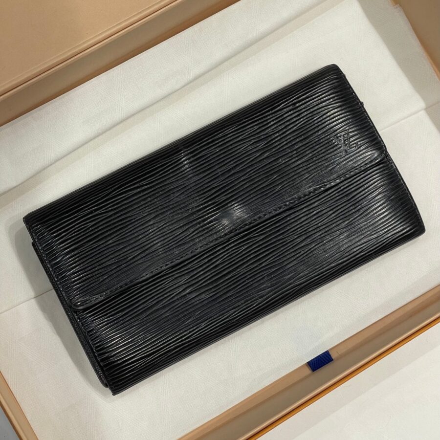 Louis Vuitton - portefeuille cuir épi noir
