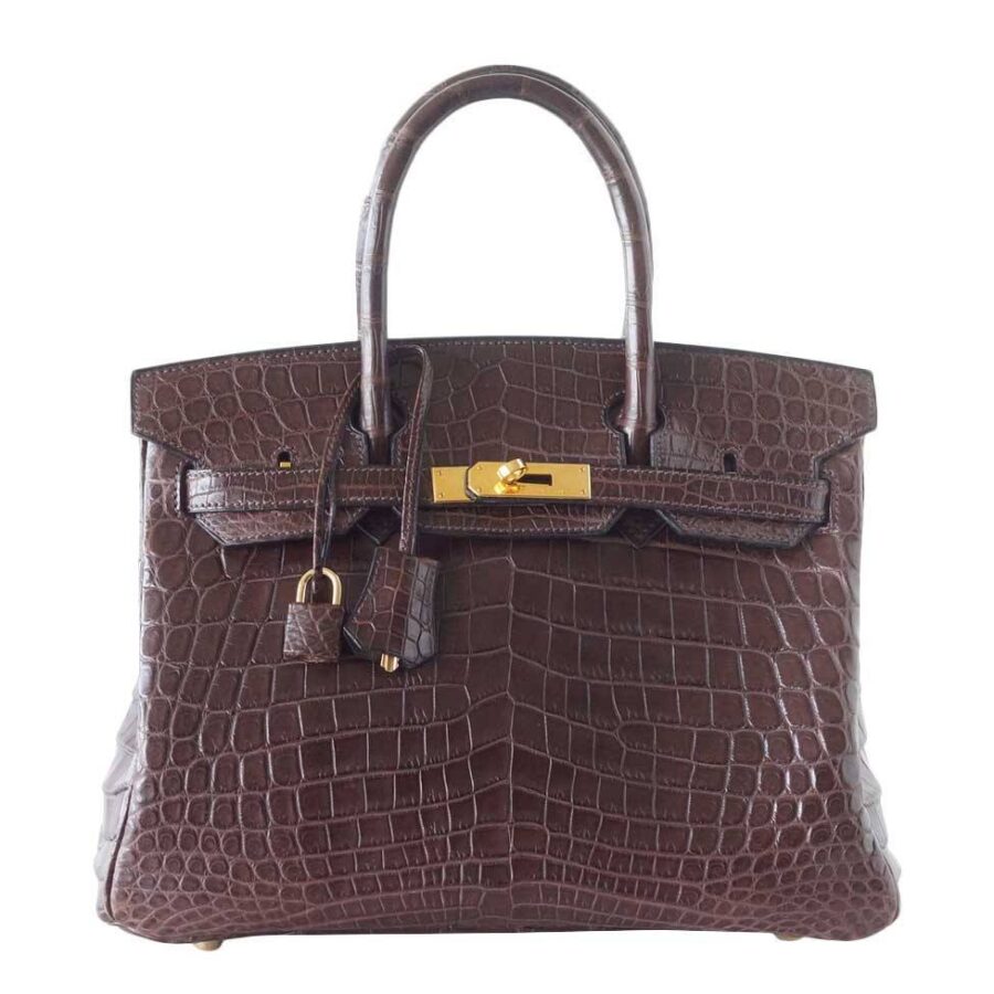 HermesBirkin 30 Matte Havane Crocodile Bag | Studio Nafay