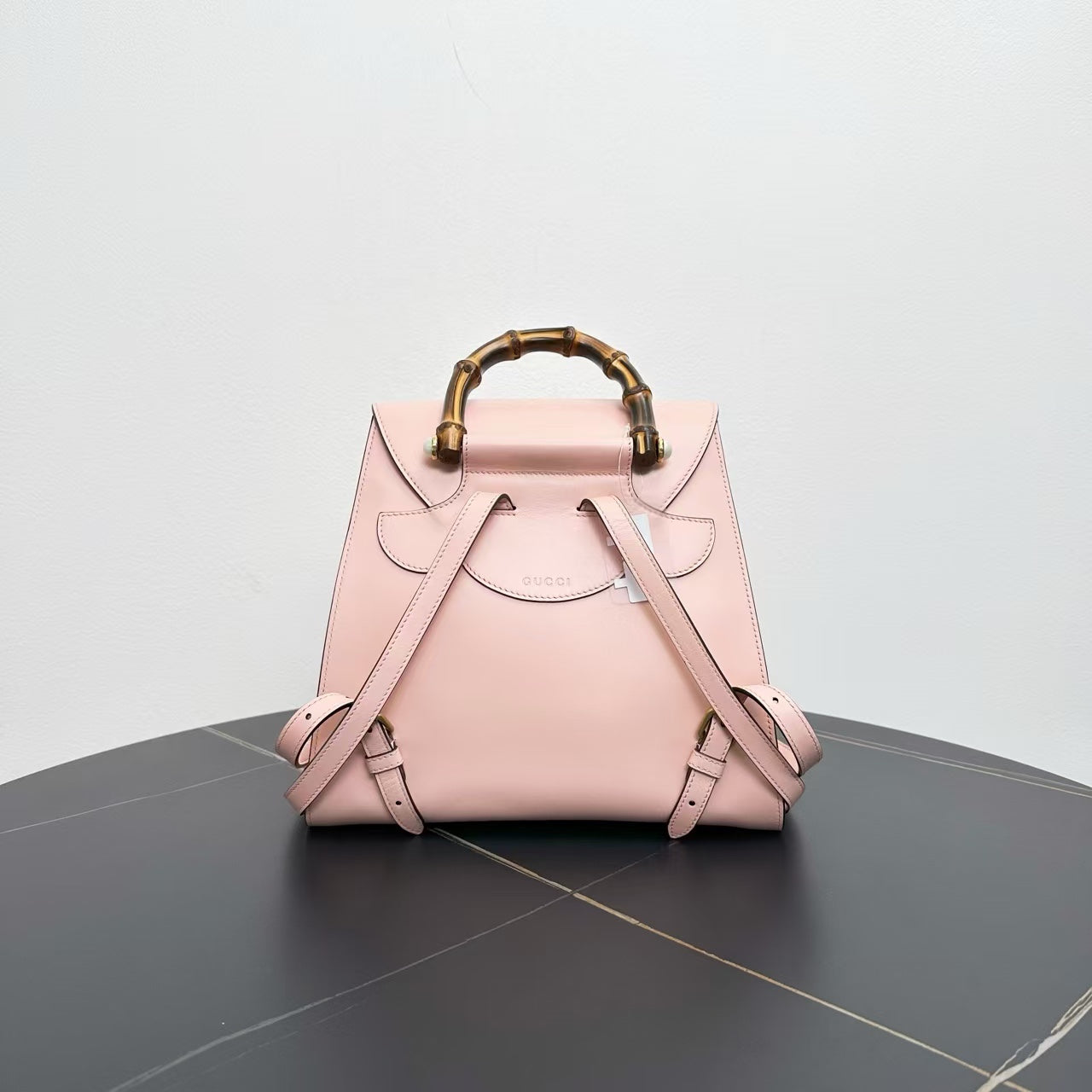 Gucci Bamboo Backpack in Light Pink Leather