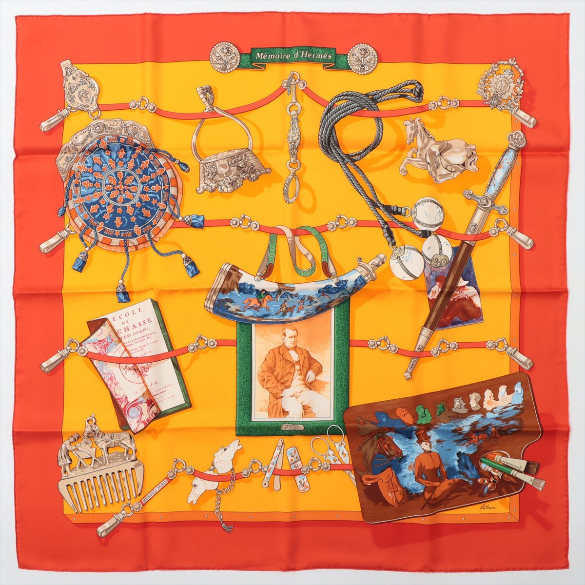 Carré 90 Memoire d’Hermes Silk Red Foulard