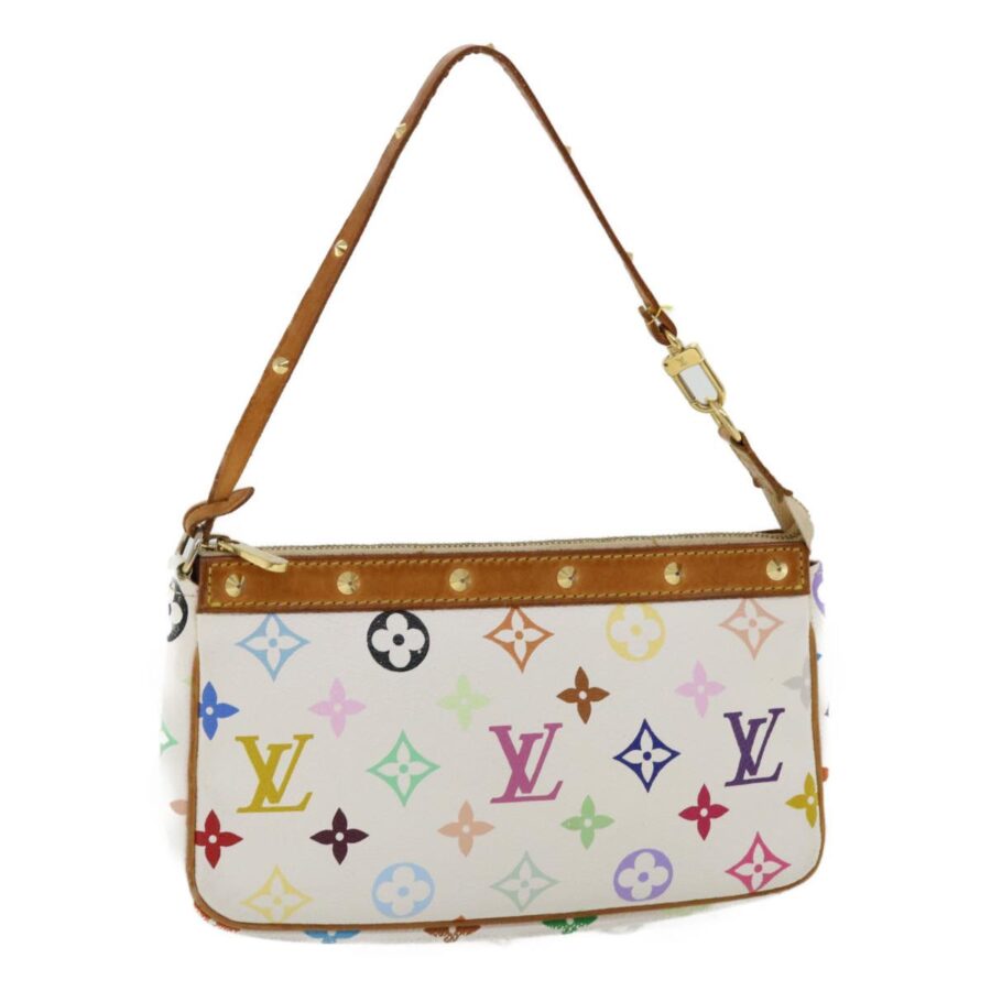 LOUIS VUITTON Multicolor Pochette Accessoires Pouch White LV Auth am219g | Studio Nafay