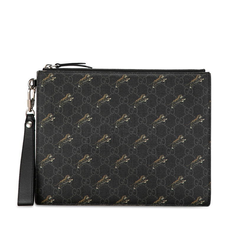 Gucci GG Supreme Tiger Print PVC Leather Clutch Bag 575136 | Studio Nafay