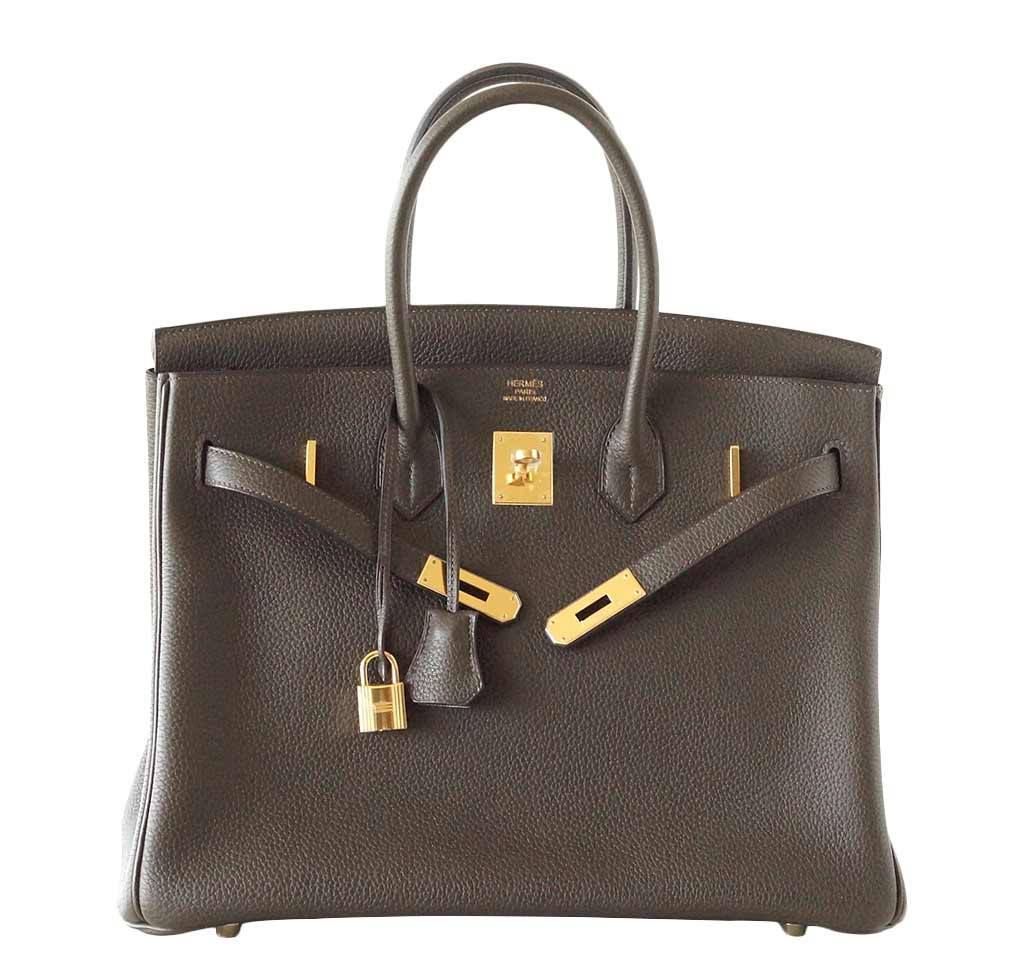 HermesBirkin 35 Vert Bronze Bag