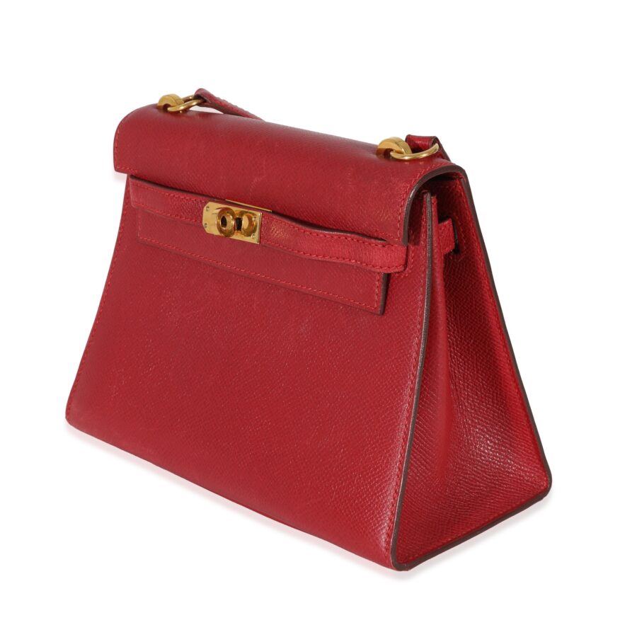 Luxury Hermes Rouge Vif Courchevel Mini Sellier Shoulder Kelly 20 GHW | Studio Nafay