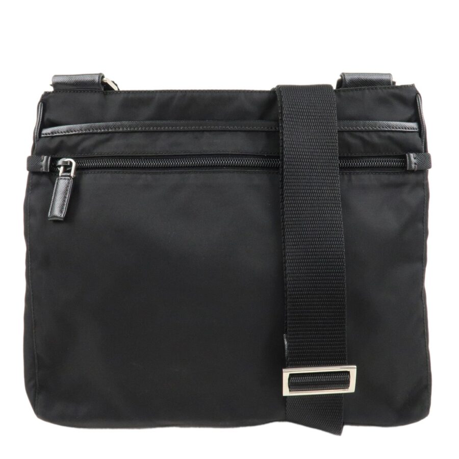 PRADA Logo Nylon Leather Shoulder Bag Crossbody Bag Black | Studio Nafay