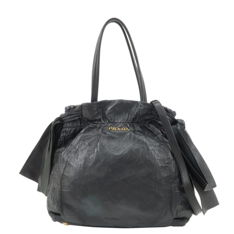 PRADA Leather Ribbon 2Way Bag Hand Bag Shoulder Bag | Studio Nafay