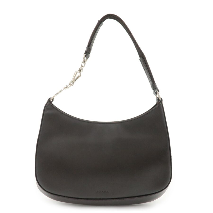 PRADA Leather Cleo Shoulder Bag Dark Brown | Studio Nafay