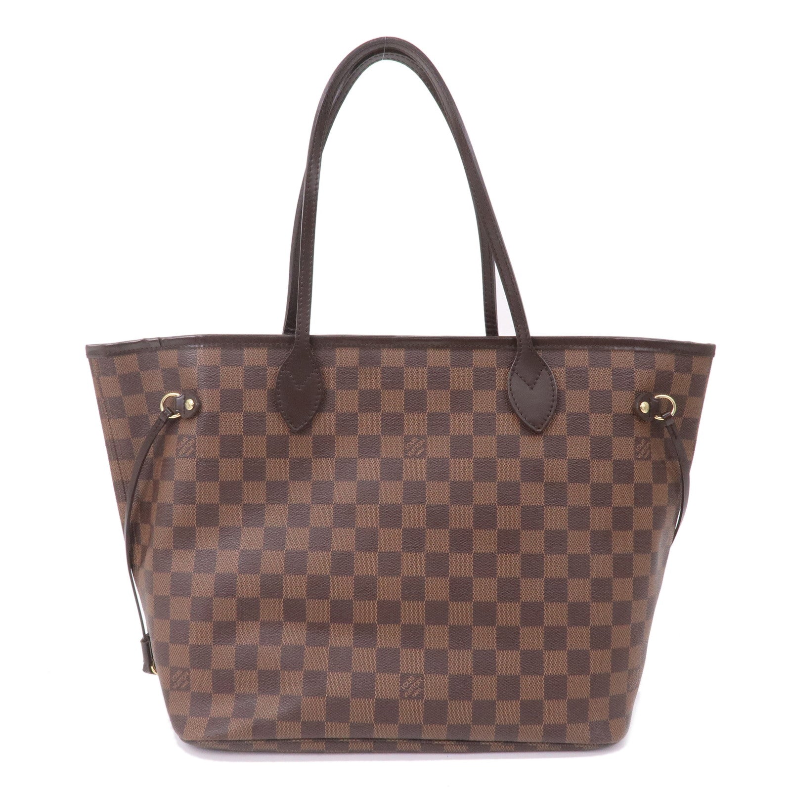 Louis Vuitton Damier Ebene Neverfull MM Tote Bag Brown