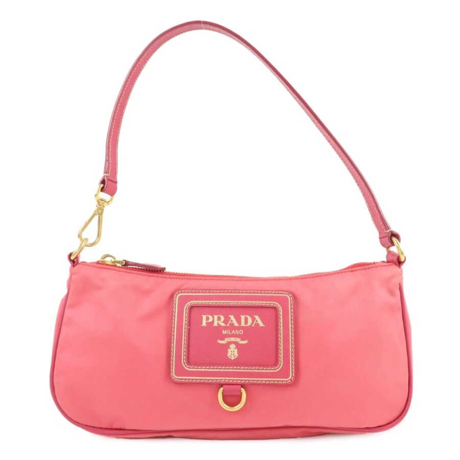 PRADA Nylon Saffiano Leather Shoulder Bag Hand Bag Pink | Studio Nafay