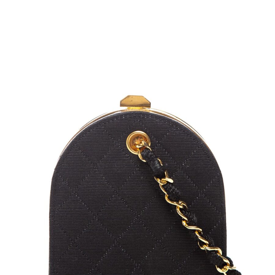 Chanel Black Quilted Canvas Mini Box Clutch Bag | Studio Nafay