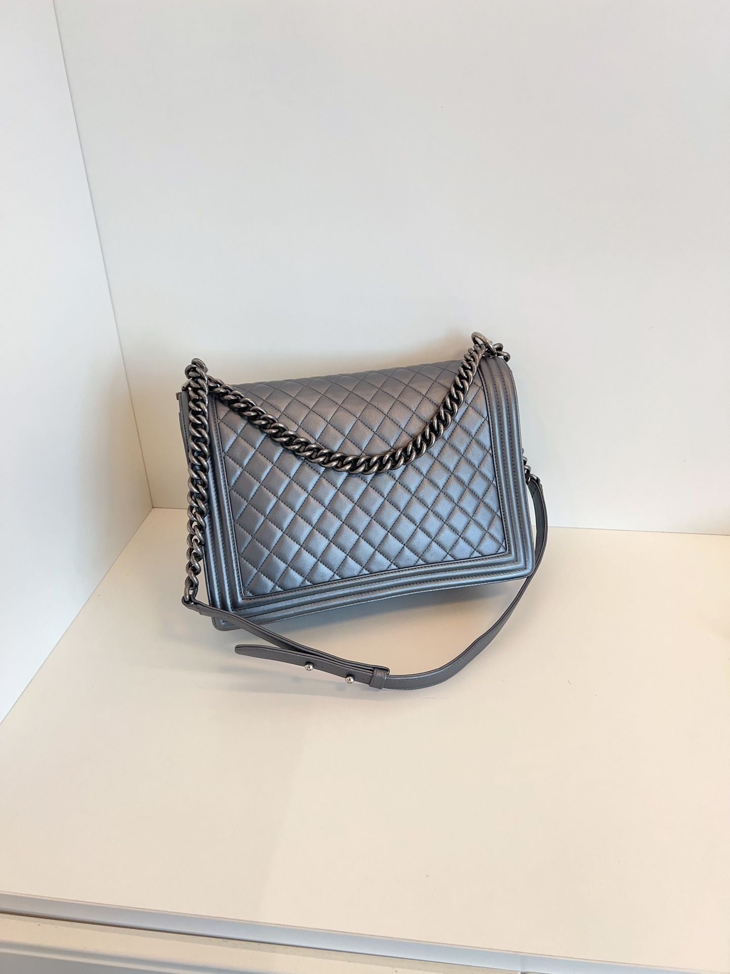 Chanel Leboy Maxi bag grey **cm