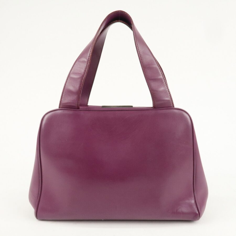 PRADA Leather Tote Bag Hand Bag Purple Antique Black HDW | Studio Nafay