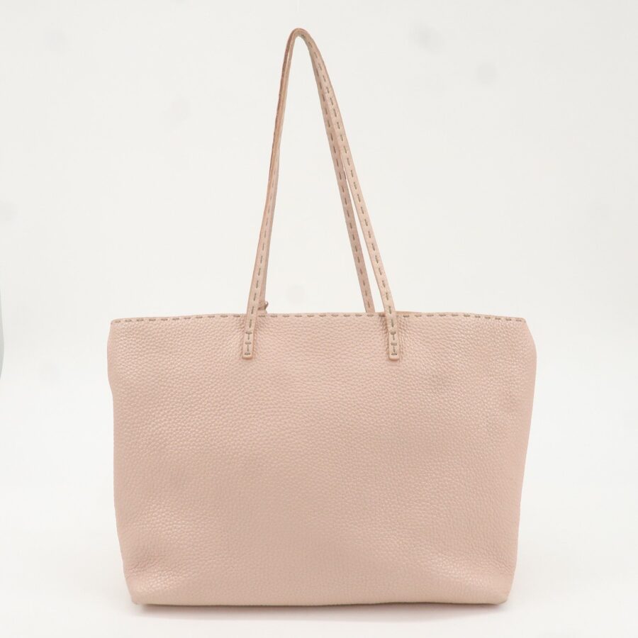 FENDI Selleria Leather Tote Bag Metallic Pink | Studio Nafay