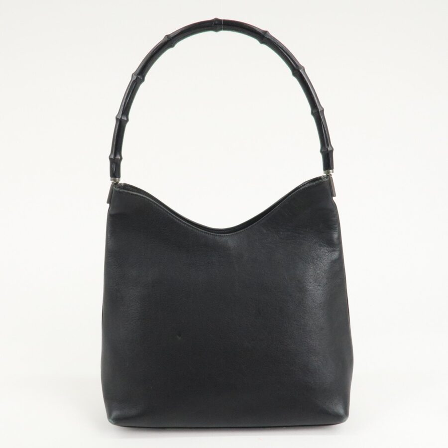 GUCCI Bamboo Leather One-Shoulder Bag Balck 001.3244.001998 | Studio Nafay