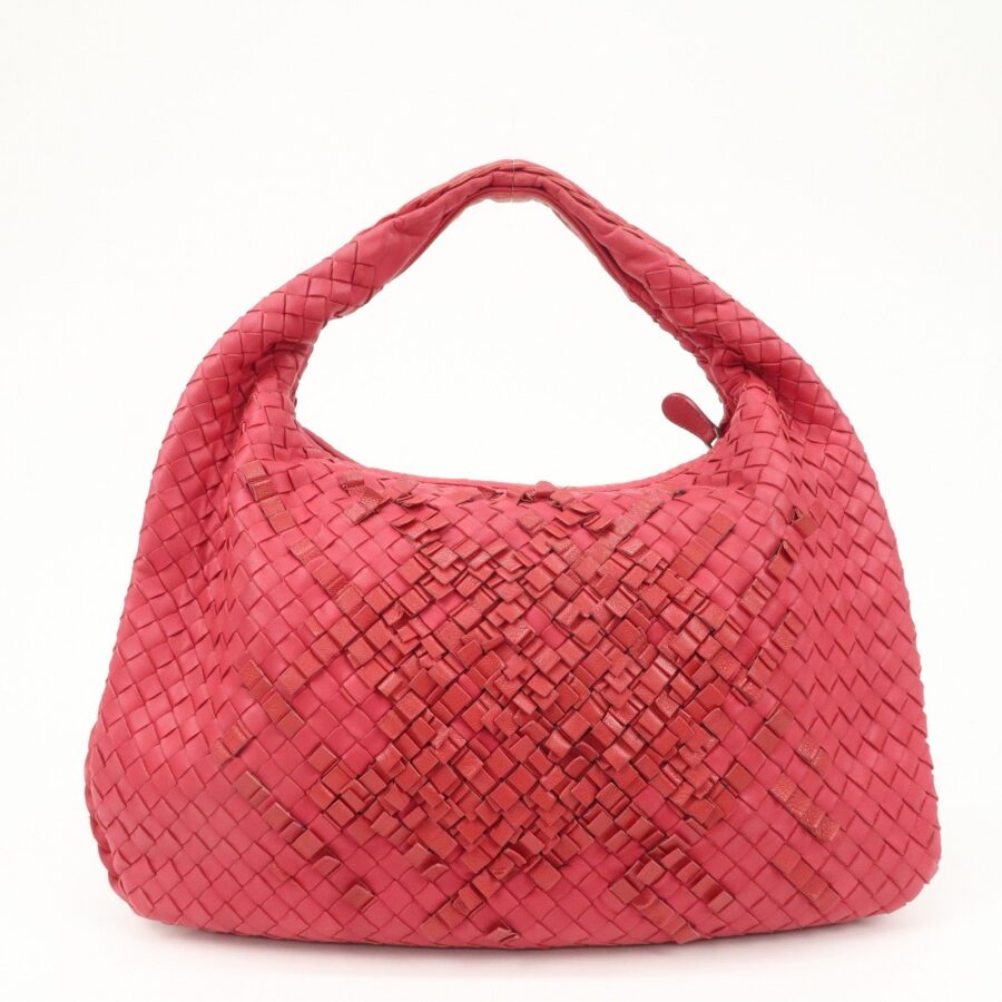 BOTTEGA VENETA Hobo Intrecciato Leather Shoulder Bag Pink 115653 | Studio Nafay