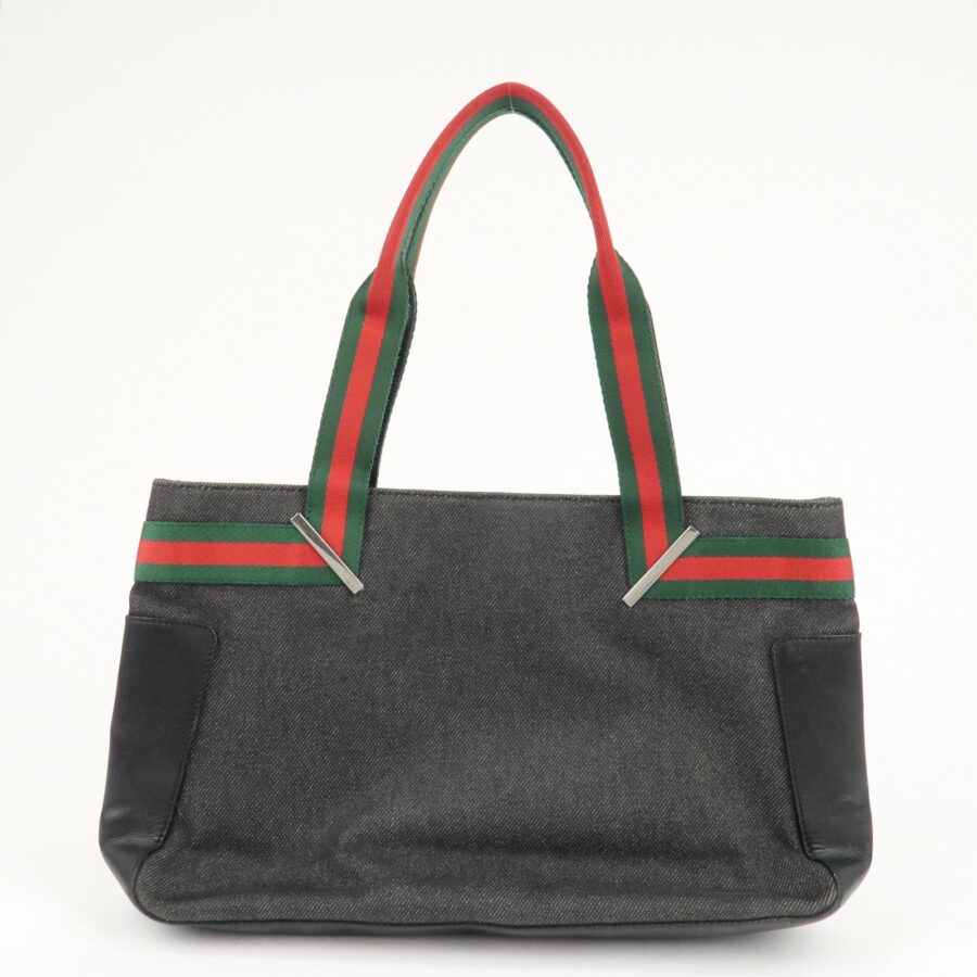 GUCCI Sherry Denim Leather Hand Bag Blue 73983 | Studio Nafay