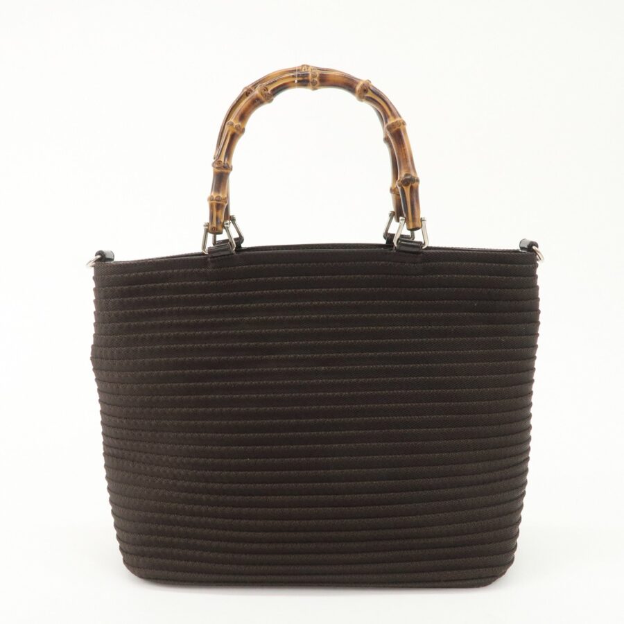 GUCCI Bamboo Canvas Patent Leather 2WAY Tote Bag 000..0540 | Studio Nafay