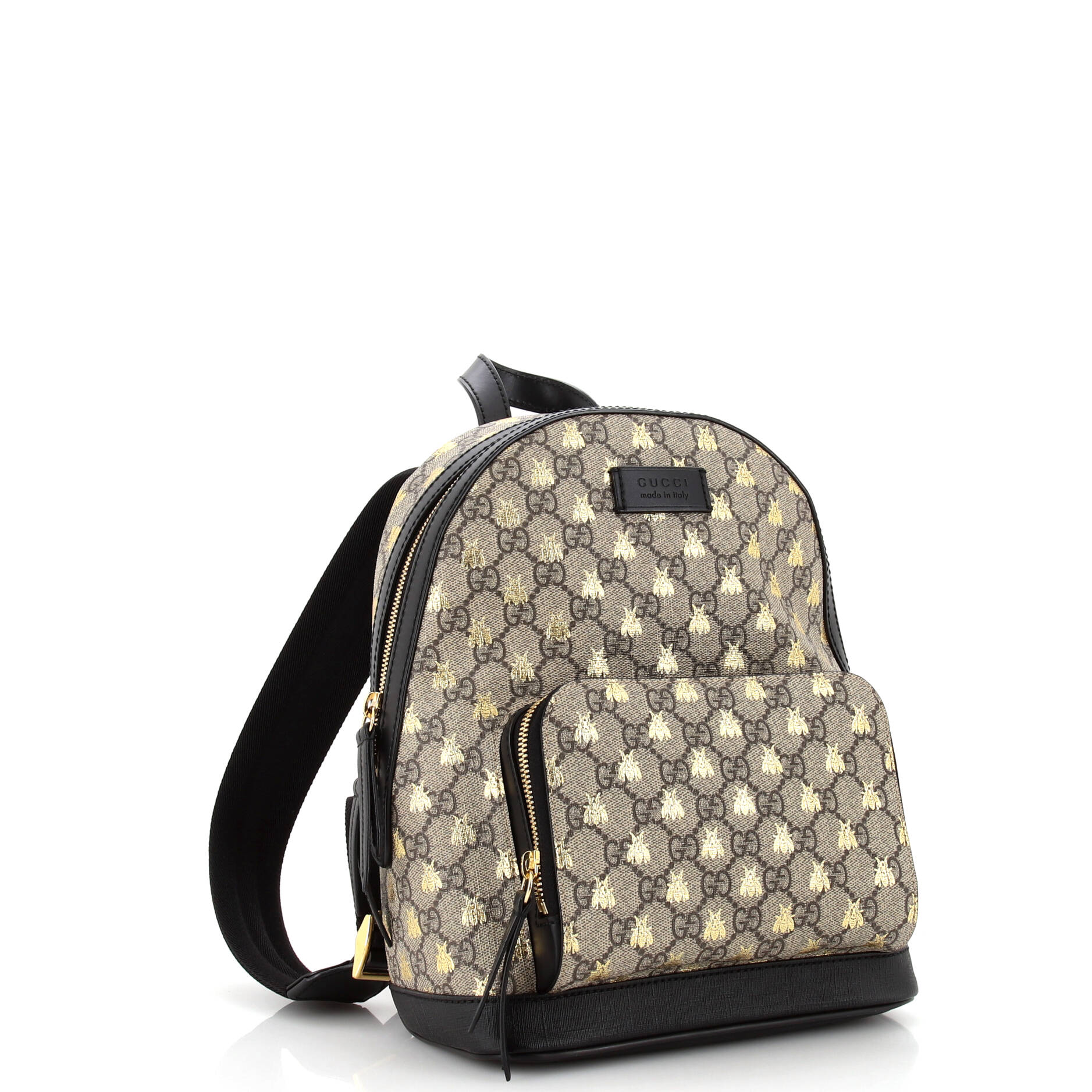 Zip Pocket Backpack Printed GG Coated Canvas Small