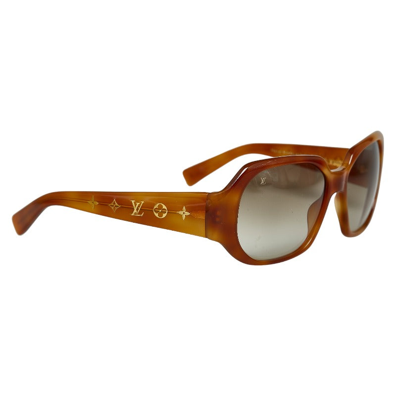 Louis Vuitton Monogram Obsession Curly Grading Lens Sun Glasses Brown Gold Plastic Louis Vuitton