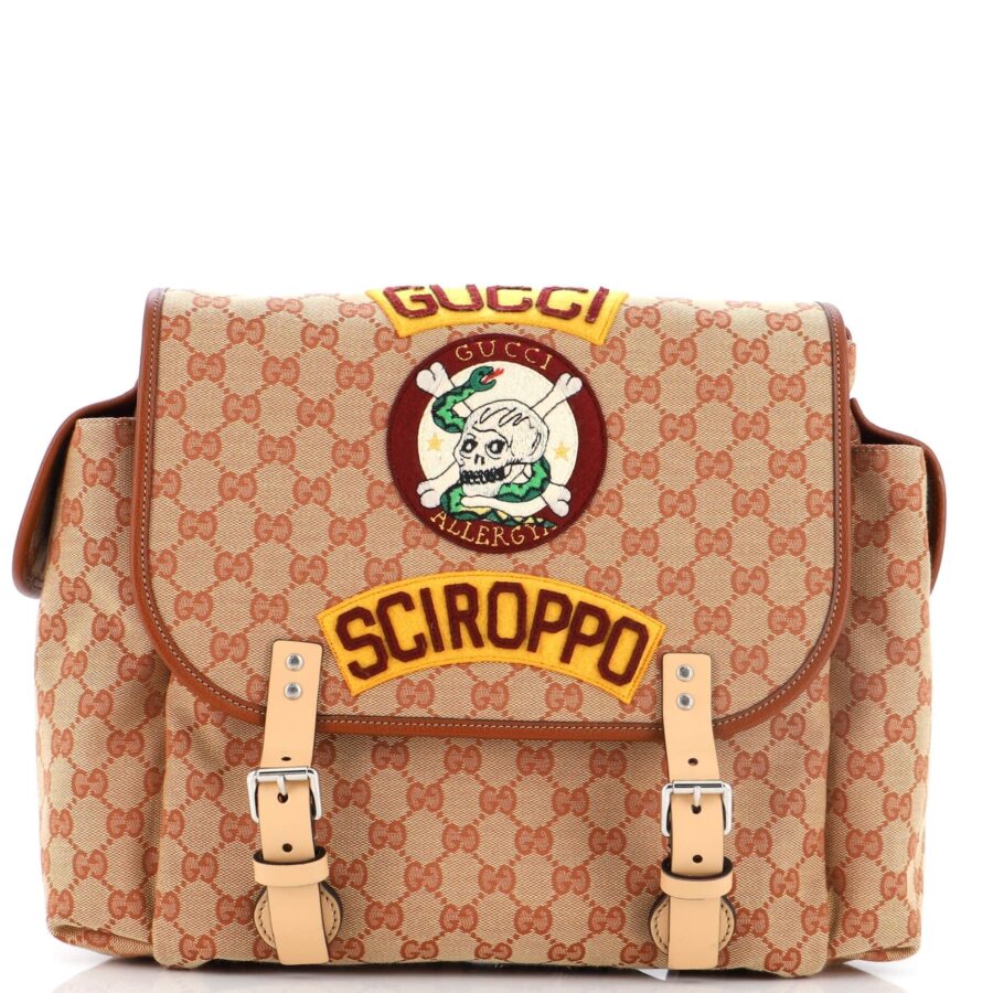 Children's Flap Backpack Embroidered GG Canvas | Studio Nafay