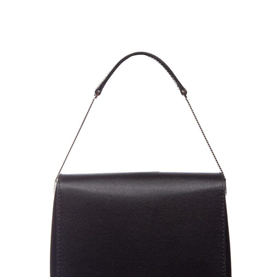 Gucci Black Satin and Leather Small Handbag | Studio Nafay
