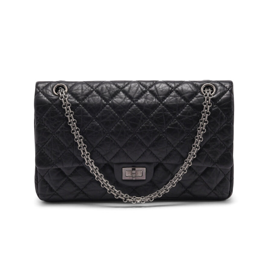 Chanel Black Distressed Calfskin 2.55 Reissue 226 Flap Bag | Studio Nafay