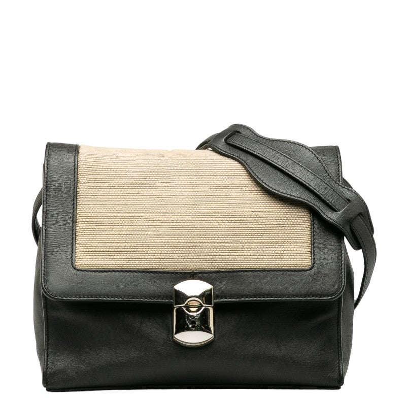 Balenciaga Afternoon Leather Canvas Shoulder Bag | Studio Nafay