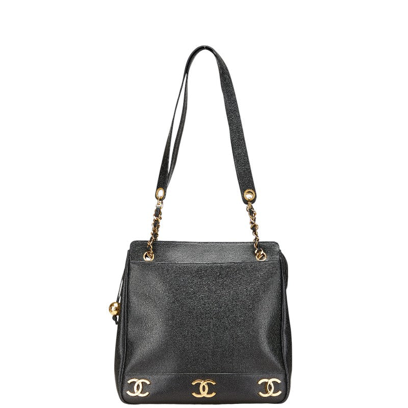 Chanel Triple Coco Mark Caviar Skin Shoulder Bag | Studio Nafay