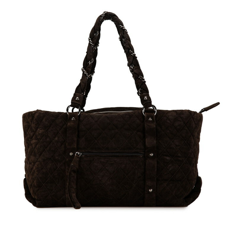 Chanel Coco Mark Matelasse Suede Tote Bag | Studio Nafay