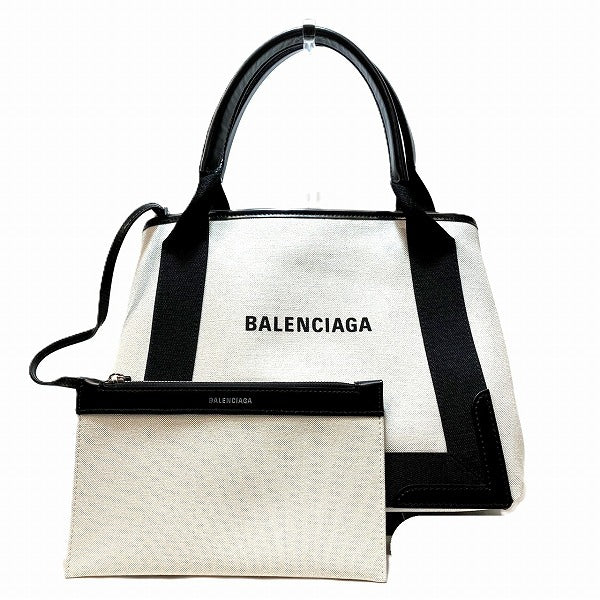 Balenciaga Cabas Canvas Leather Tote Bag | Studio Nafay