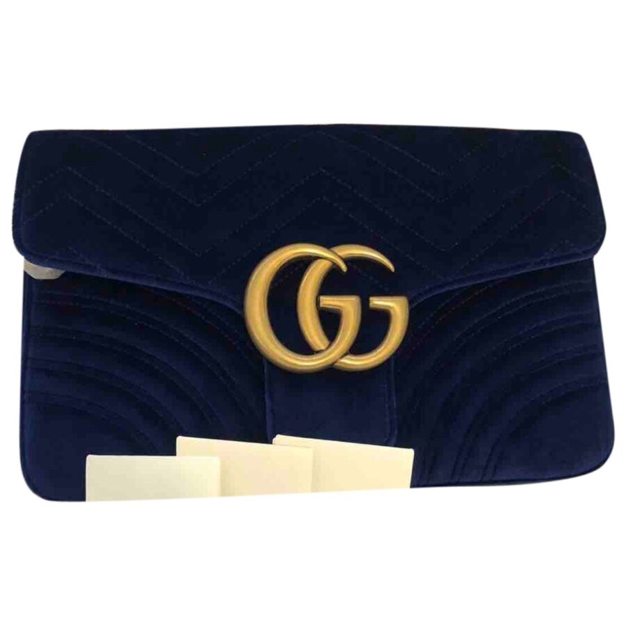 Gucci marmont blue velvet handbag | Studio Nafay