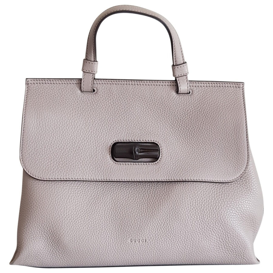 Gucci bamboo grey leather handbag | Studio Nafay