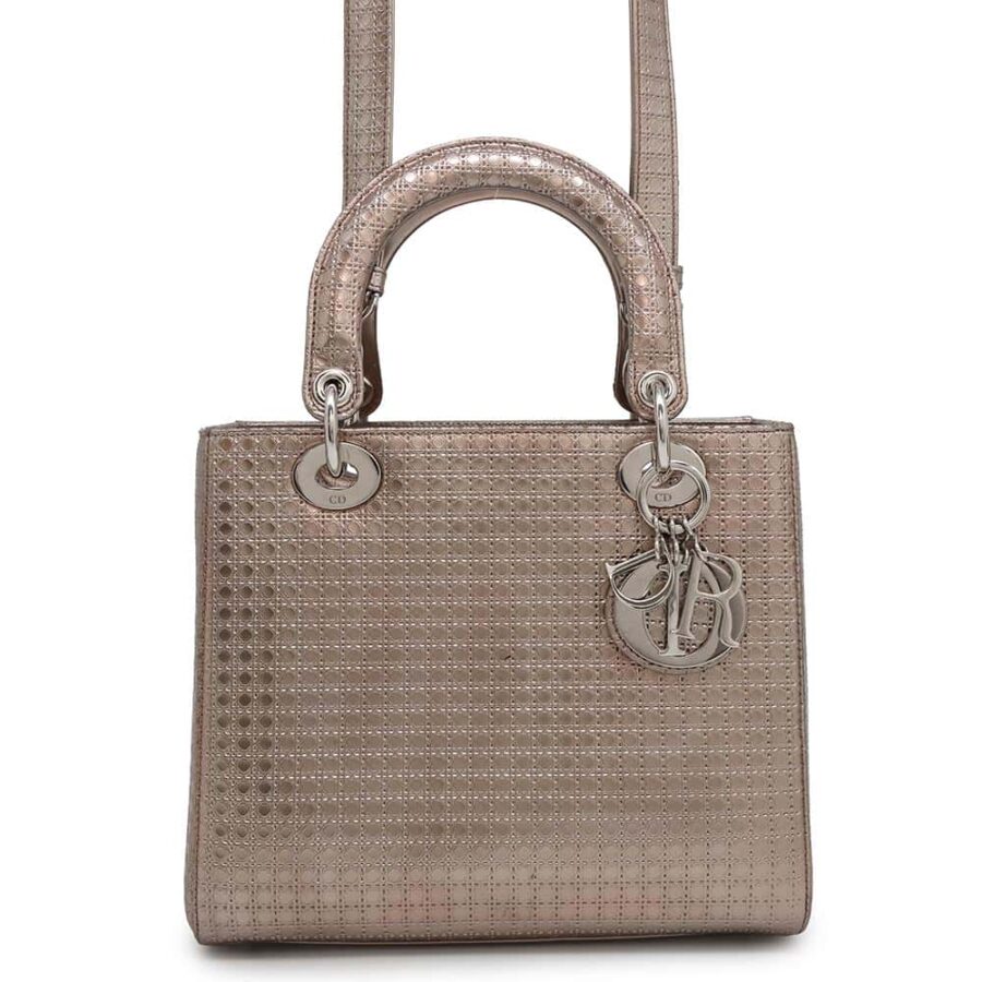 Dior Lady Dior 2WAYBag MetalicPinkM0550PSKC Leather Size Medium | Studio Nafay