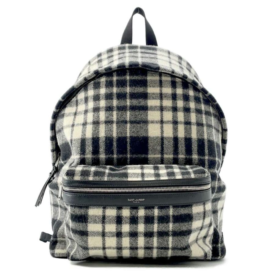 SAINT LAURENT PARIS City Backpack Black/White534967 Canvas | Studio Nafay