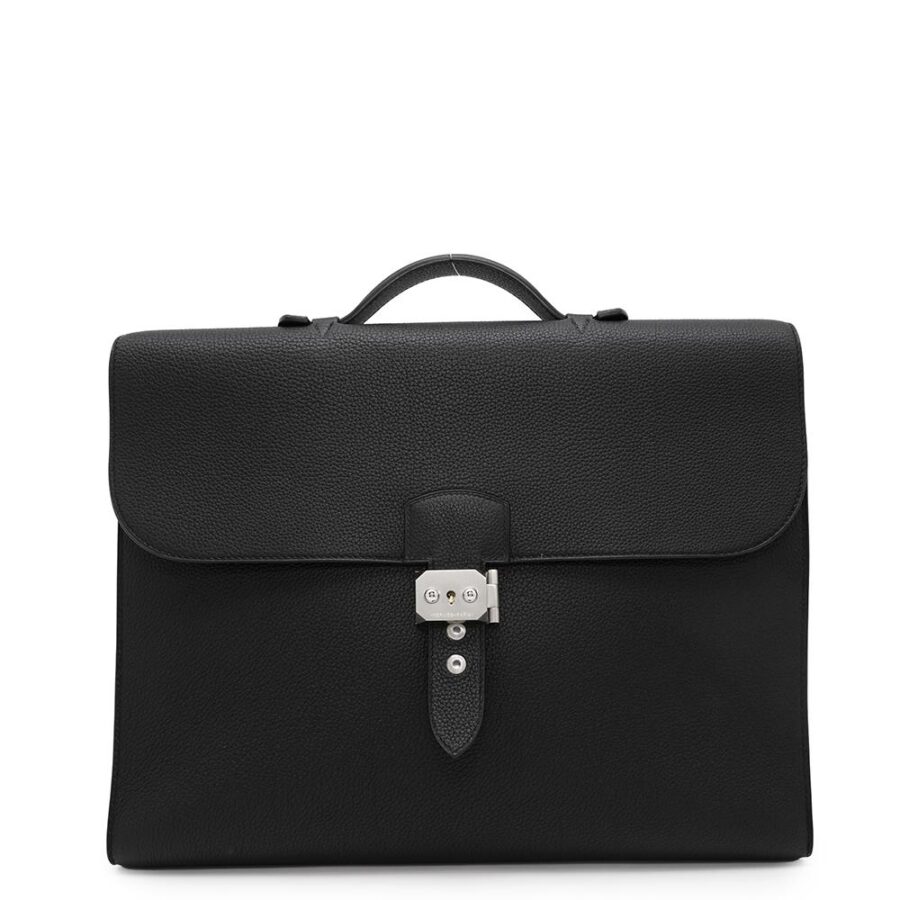 HERMES Sac A Depeches Black Togo Leather Size 38 | Studio Nafay