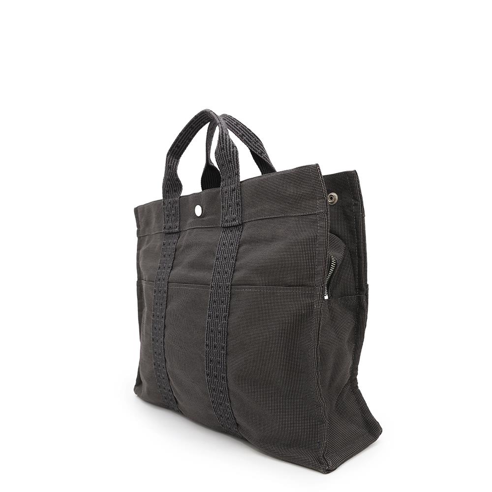 HERMES Her Line Tote Gray Canvas Size MM