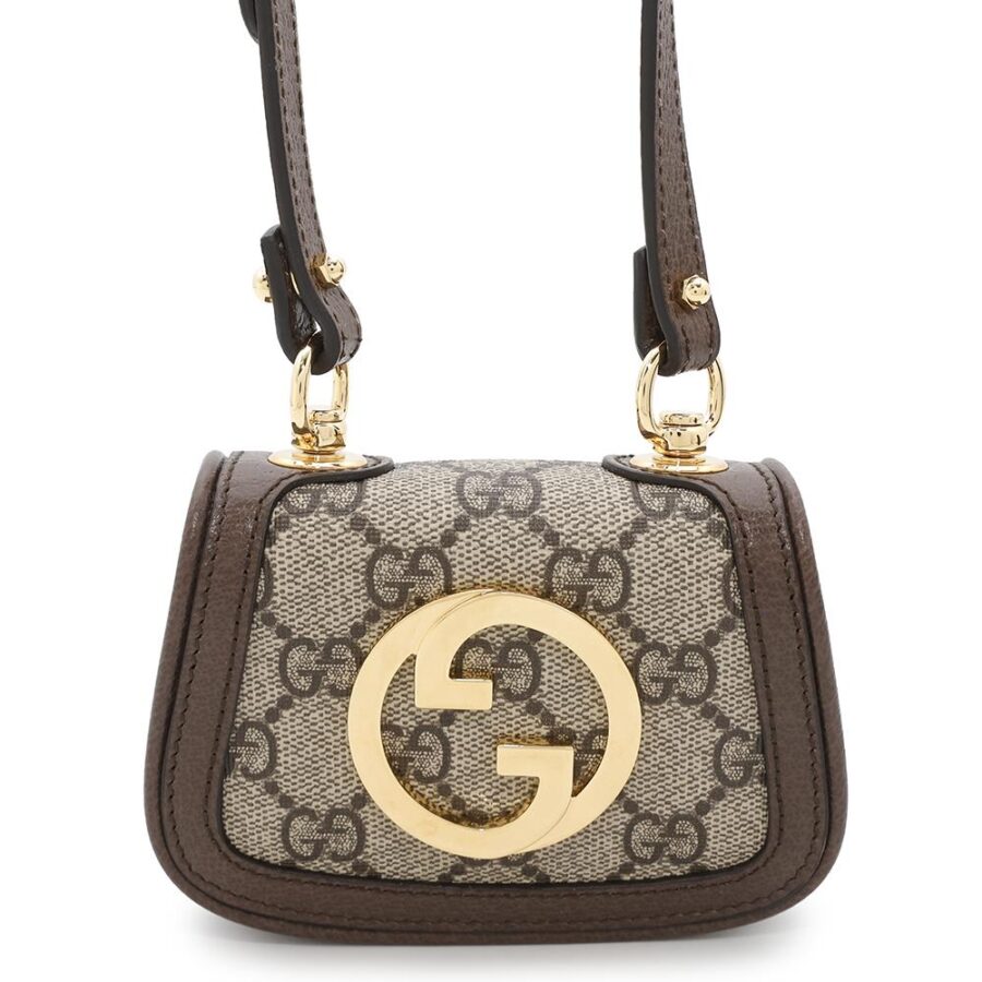 GUCCI ?Interlocking G Blondie GG Supreme Shoulder Wallet Beige/Brown698635 PVC/Leather | Studio Nafay